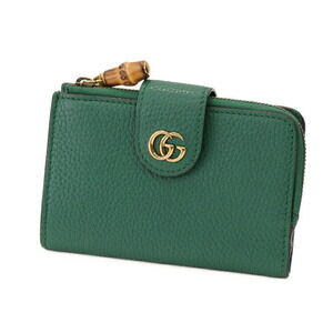 GUCCI GG Marmont Wallet Green Leather